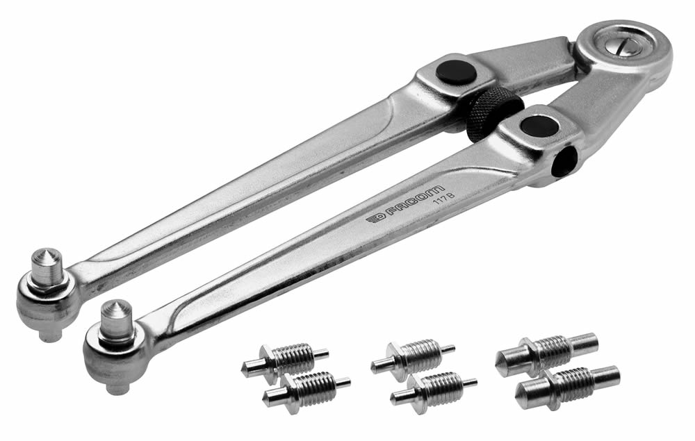 Facom 75 - Forged Inch 6 X 6 Point Angled Open-Socket Wrenches